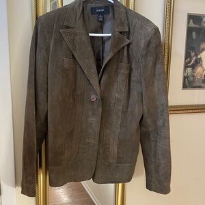 Alfani Dark Brown Suede Women's Blazer , large